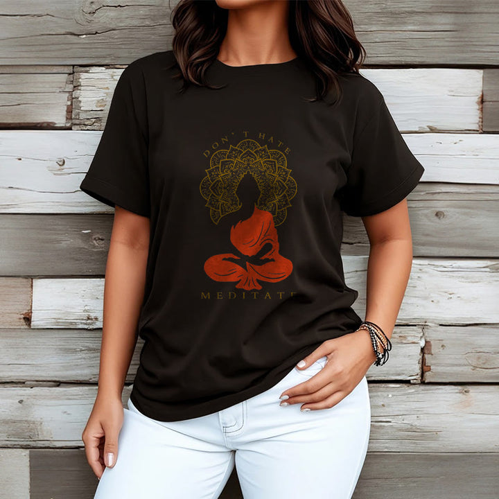 Buddha Stones Casual Meditative Buddha Mandala Pattern Cotton Tee T-Shirt - image 3