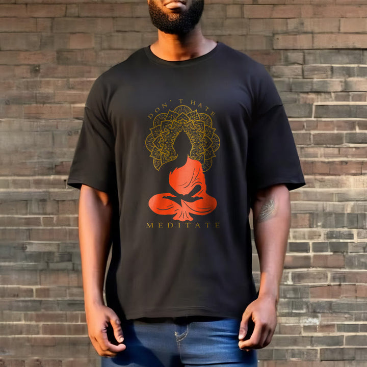 Buddha Stones Casual Meditative Buddha Mandala Pattern Cotton Tee T-Shirt - image 2