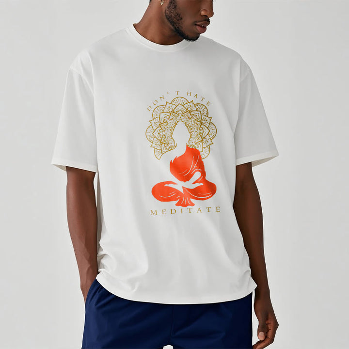 Buddha Stones Casual Meditative Buddha Mandala Pattern Cotton Tee T-Shirt - image 6
