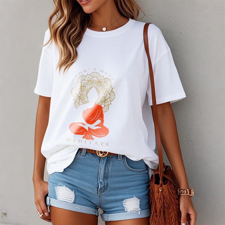 Buddha Stones Casual Meditative Buddha Mandala Pattern Cotton Tee T-Shirt - image 7