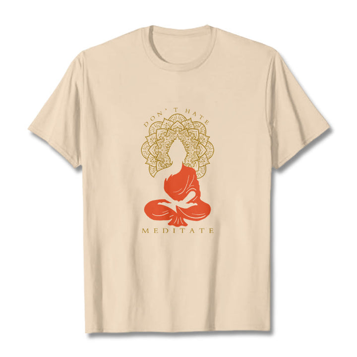Buddha Stones Casual Meditative Buddha Mandala Pattern Cotton Tee T-Shirt - Bisque - 2XL - image 8