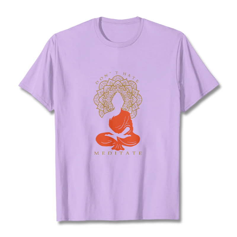 Buddha Stones Casual Meditative Buddha Mandala Pattern Cotton Tee T-Shirt - Plum - 2XL - image 16