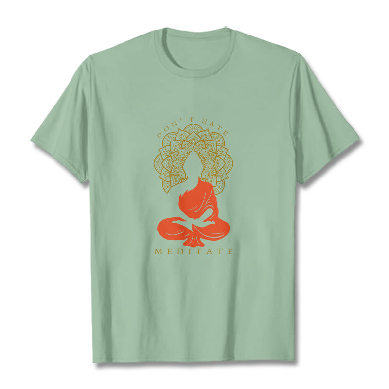Buddha Stones Casual Meditative Buddha Mandala Pattern Cotton Tee T-Shirt - PaleGreen - 2XL - image 14