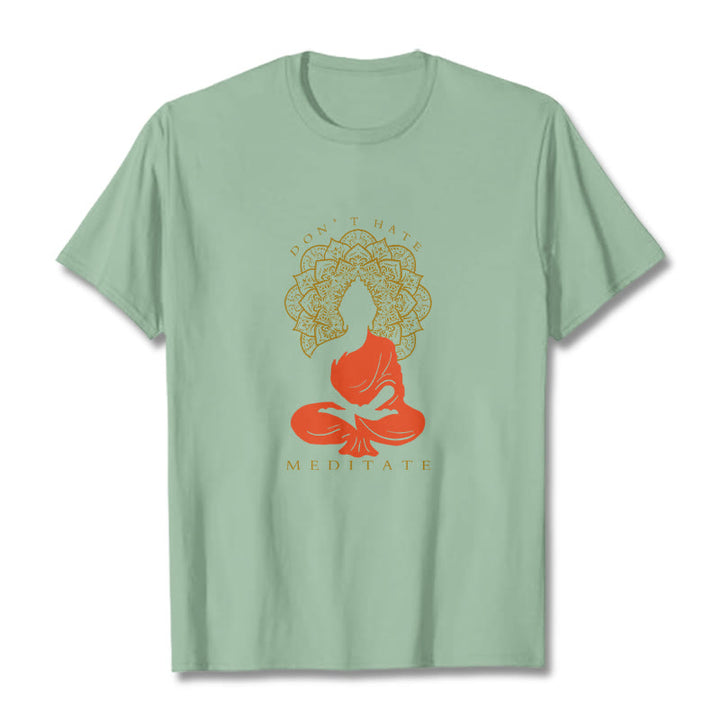 Buddha Stones Casual Meditative Buddha Mandala Pattern Cotton Tee T-Shirt - PaleGreen - 2XL - image 14
