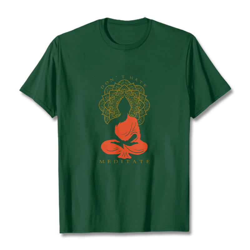 Buddha Stones Casual Meditative Buddha Mandala Pattern Cotton Tee T-Shirt - ForestGreen - 2XL - image 10