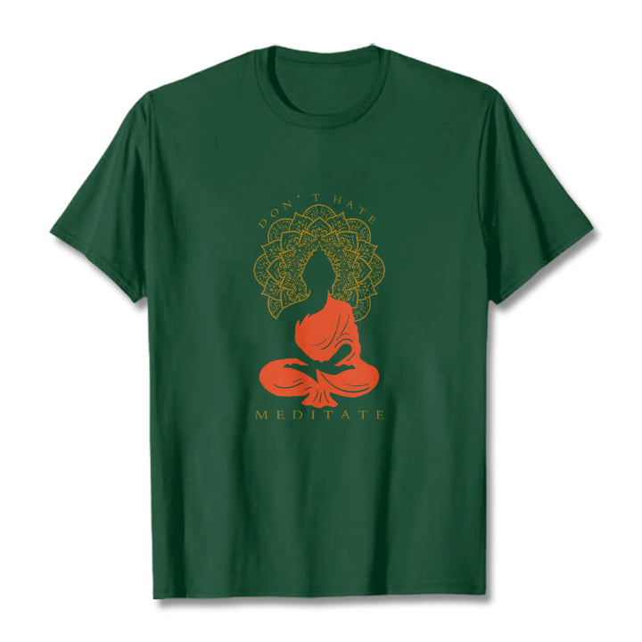 Buddha Stones Casual Meditative Buddha Mandala Pattern Cotton Tee T-Shirt - ForestGreen - 2XL - image 10