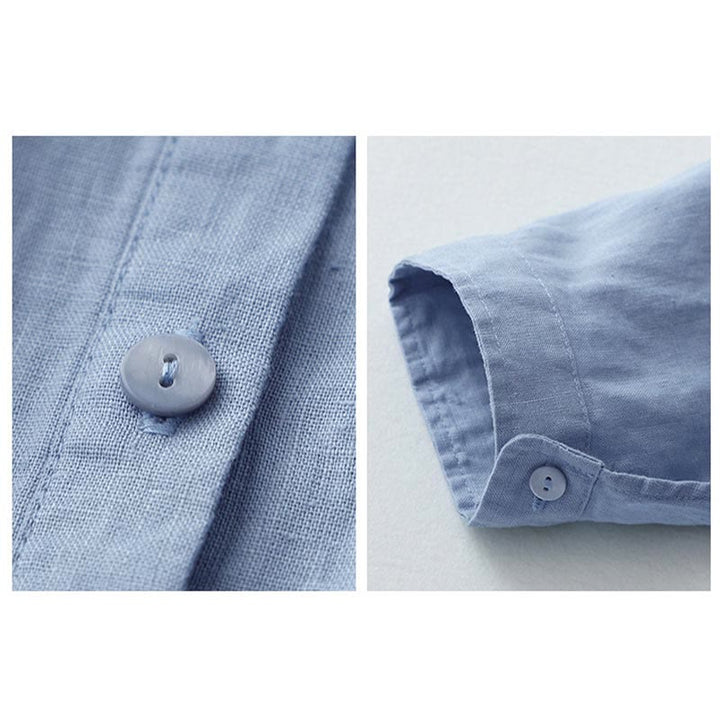 Buddha Stones Solid Color Button Three Quarter Sleeve Shirt - image 25