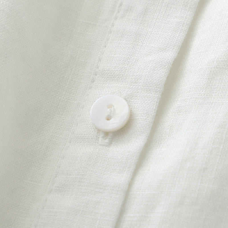Buddha Stones Solid Color Button Three Quarter Sleeve Shirt - image 31
