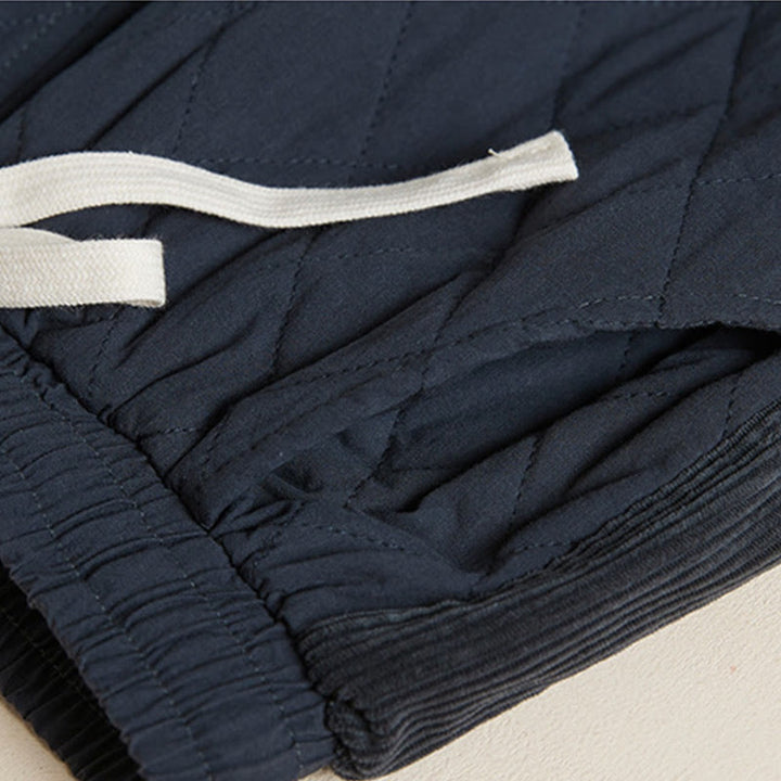 Buddha Stones Diamond Quilted Design Thermal Women's Harem Cotton Pants With Pockets - image 4