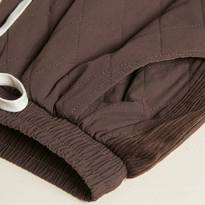 Buddha Stones Diamond Quilted Design Thermal Women's Harem Cotton Pants With Pockets - image 22