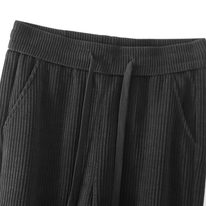Buddha Stones Casual Solid Color Women's Wide Leg Corduroy Cotton Fleece-Lined Pants With Pockets - image 9
