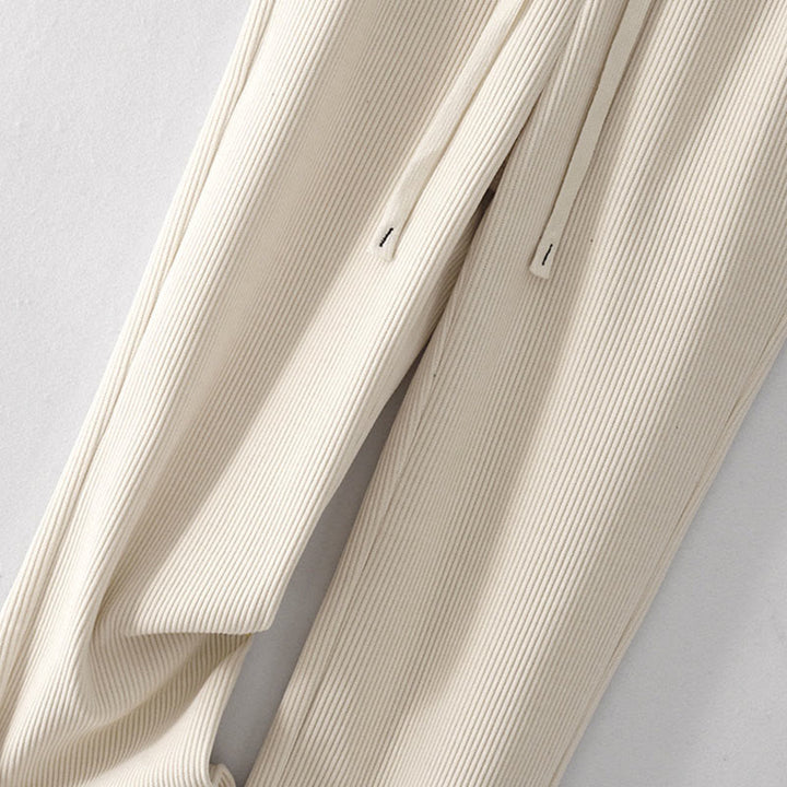 Buddha Stones Casual Solid Color Women's Wide Leg Corduroy Cotton Fleece-Lined Pants With Pockets - image 5