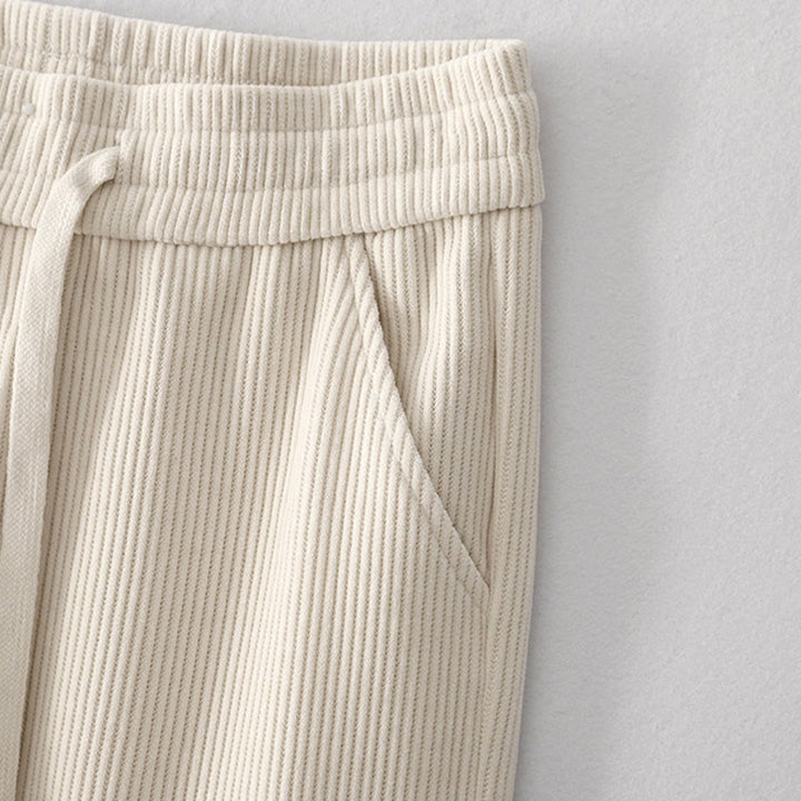 Buddha Stones Casual Solid Color Women's Wide Leg Corduroy Cotton Fleece-Lined Pants With Pockets - image 3
