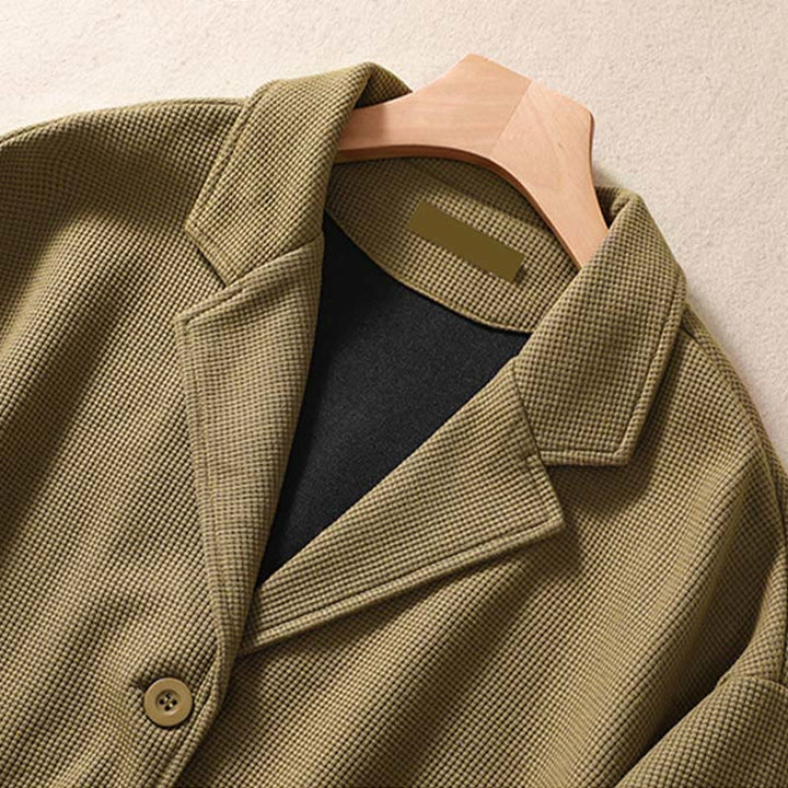 Buddha Stones Plain Lapel Women's Cotton Jacket With Pockets - image 2
