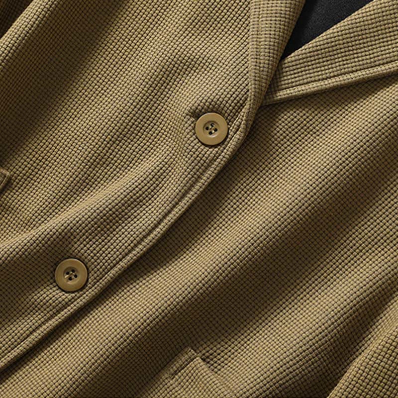 Buddha Stones Plain Lapel Women's Cotton Jacket With Pockets - image 4