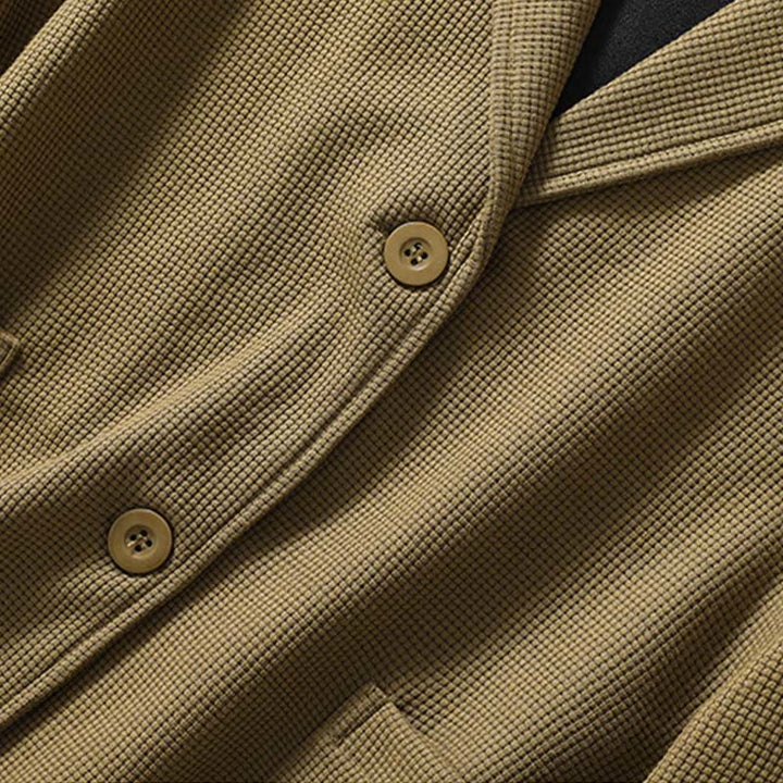 Buddha Stones Plain Lapel Women's Cotton Jacket With Pockets - image 4