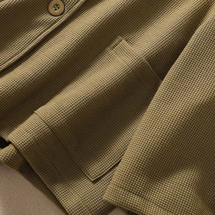 Buddha Stones Plain Lapel Women's Cotton Jacket With Pockets - image 5