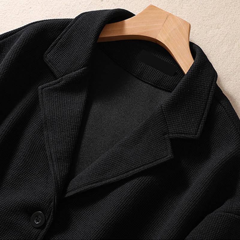 Buddha Stones Plain Lapel Women's Cotton Jacket With Pockets - image 24