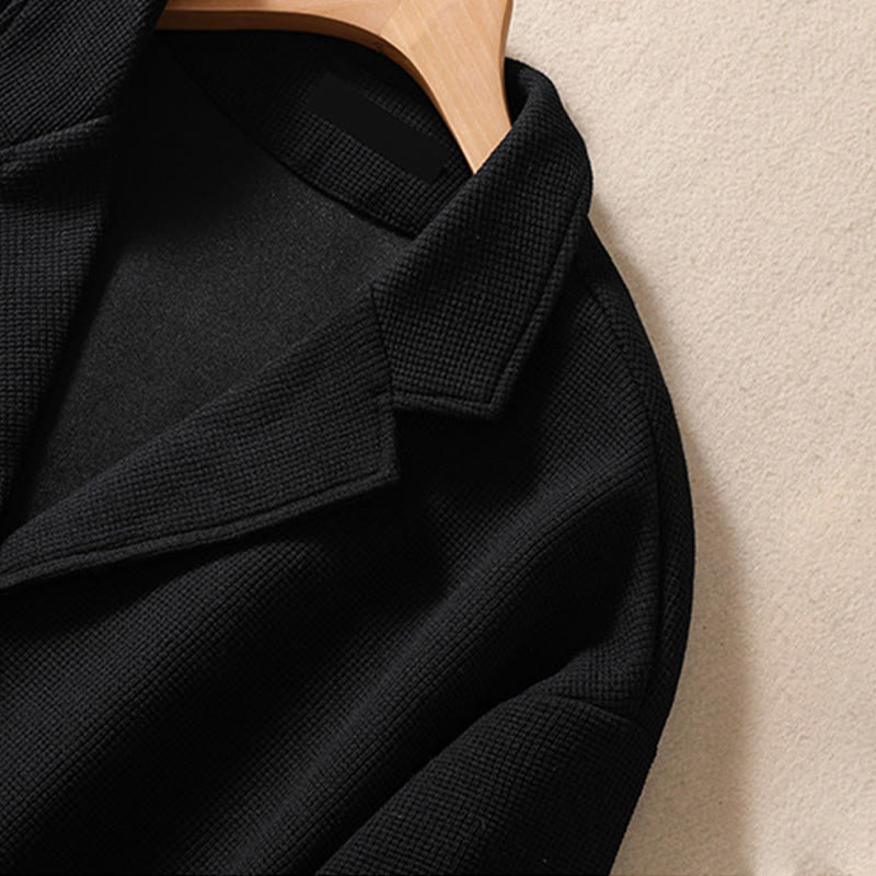 Buddha Stones Plain Lapel Women's Cotton Jacket With Pockets - image 23