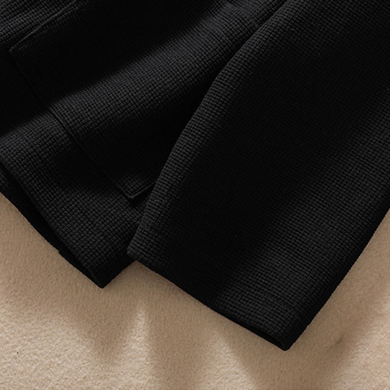 Buddha Stones Plain Lapel Women's Cotton Jacket With Pockets - image 29