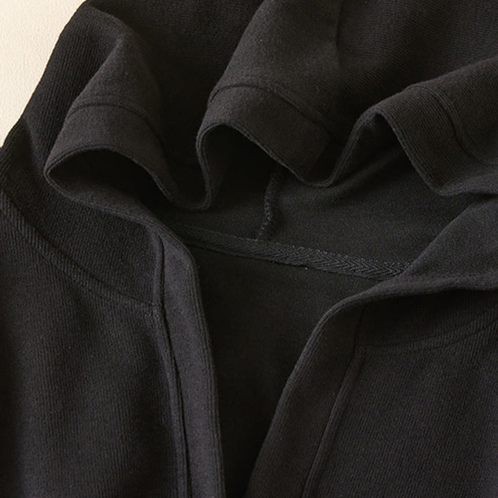 Buddha Stones Plain Buttons Women's Cotton Hooded Jacket With Pockets - image 27