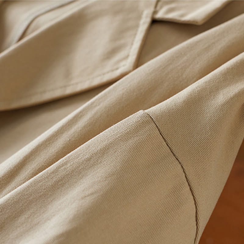 Buddha Stones Plain Button Women's Cotton Suit Jacket With Pockets - image 7