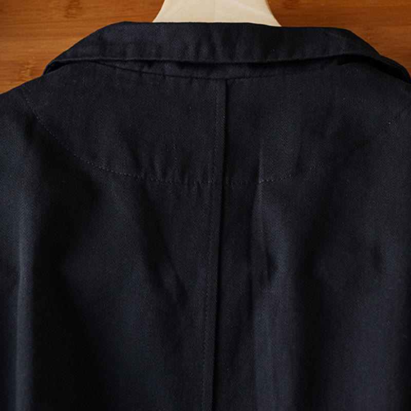Buddha Stones Plain Button Women's Cotton Suit Jacket With Pockets - image 11