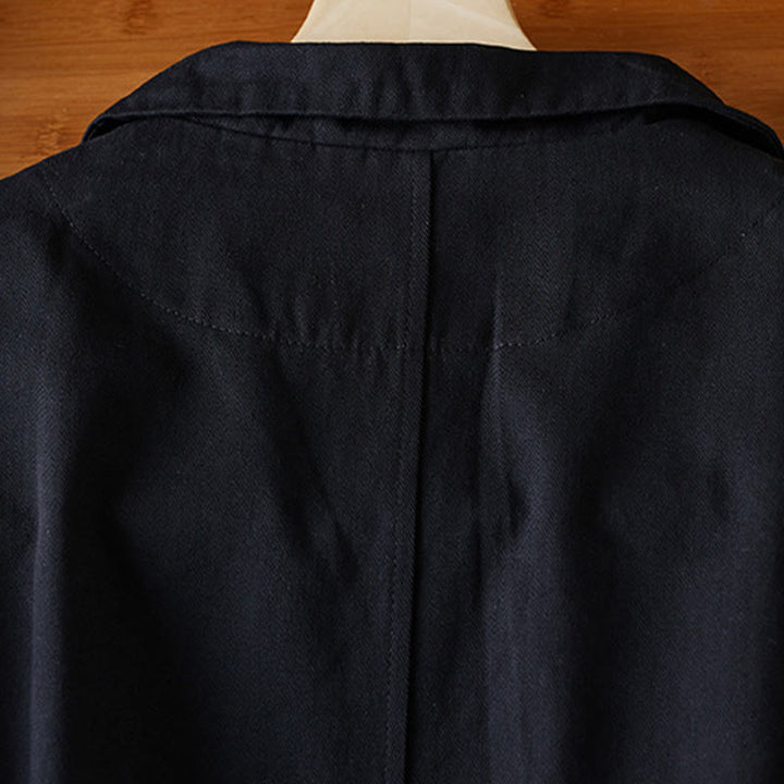 Buddha Stones Plain Button Women's Cotton Suit Jacket With Pockets - image 11