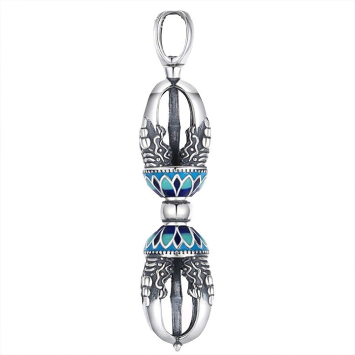Buddha Stones Tibetan Copper Vajra Dorje Spiritual Power Necklace Pendant - image 4