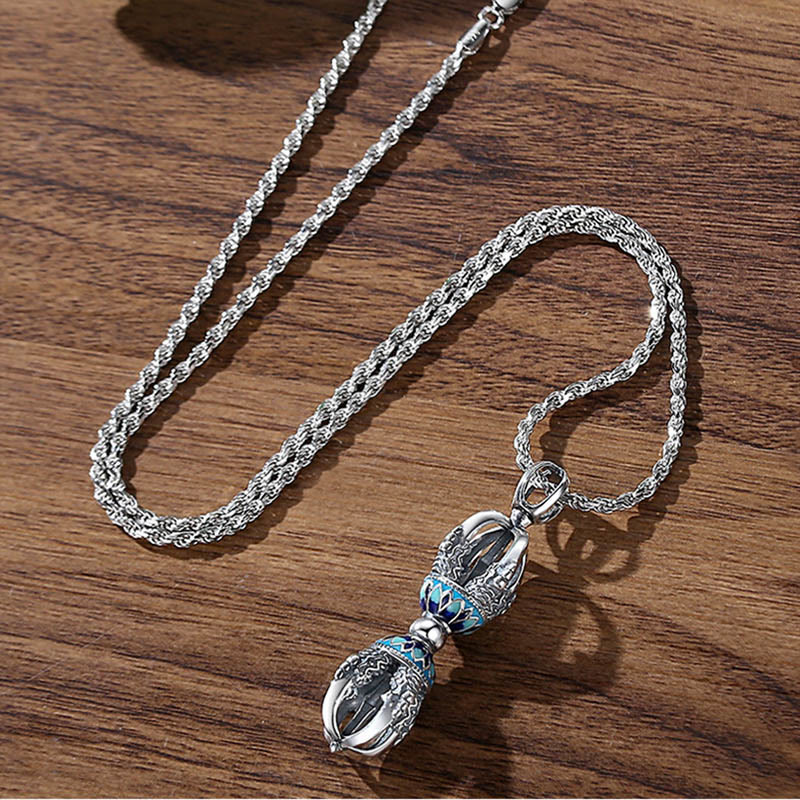 Buddha Stones Tibetan Copper Vajra Dorje Spiritual Power Necklace Pendant - image 2