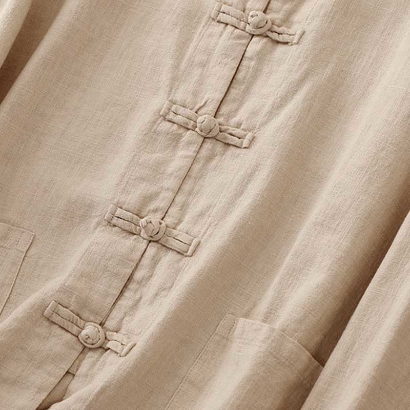 Buddha Stones Literary Artistic Chinese Knot Button Casual Clothing - image 7