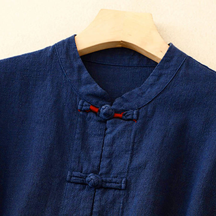 Buddha Stones Literary Artistic Chinese Knot Button Casual Clothing - image 10