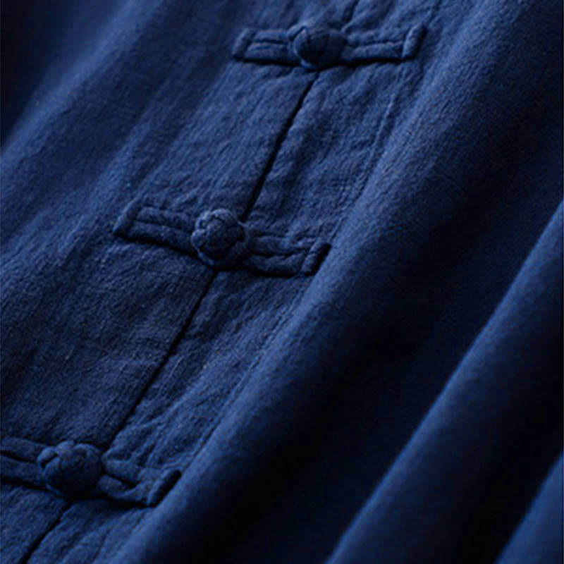 Buddha Stones Literary Artistic Chinese Knot Button Casual Clothing - image 11