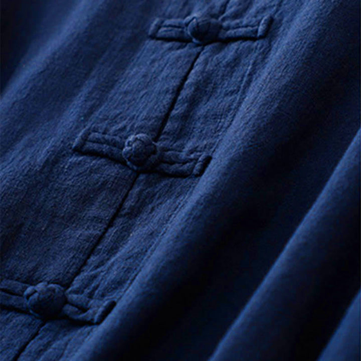 Buddha Stones Literary Artistic Chinese Knot Button Casual Clothing - image 11