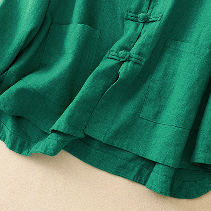 Buddha Stones Literary Artistic Chinese Knot Button Casual Clothing - image 16