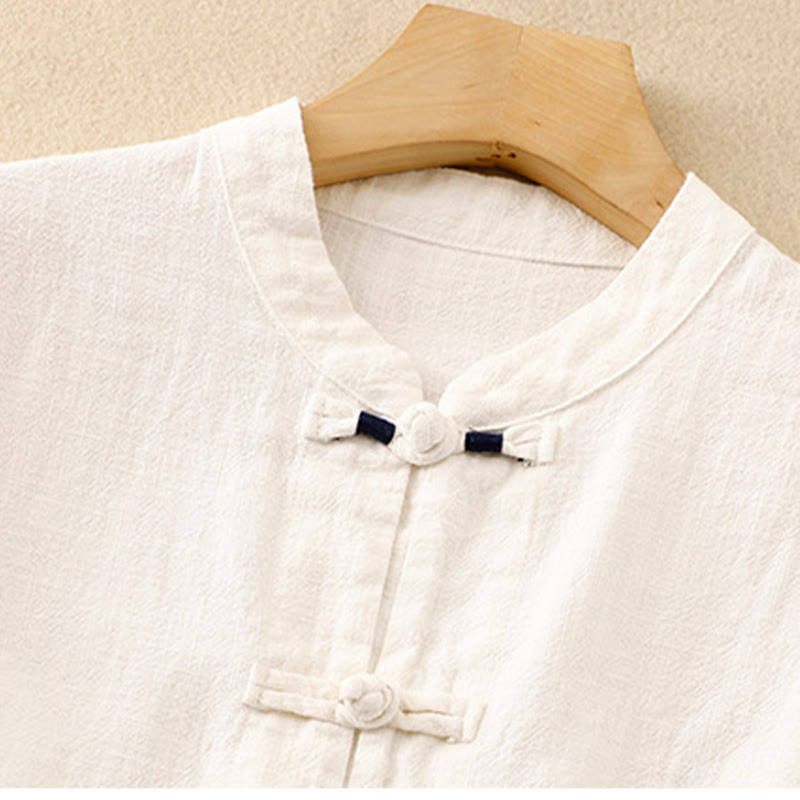 Buddha Stones Literary Artistic Chinese Knot Button Casual Clothing - image 20