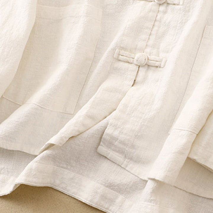 Buddha Stones Literary Artistic Chinese Knot Button Casual Clothing - image 22