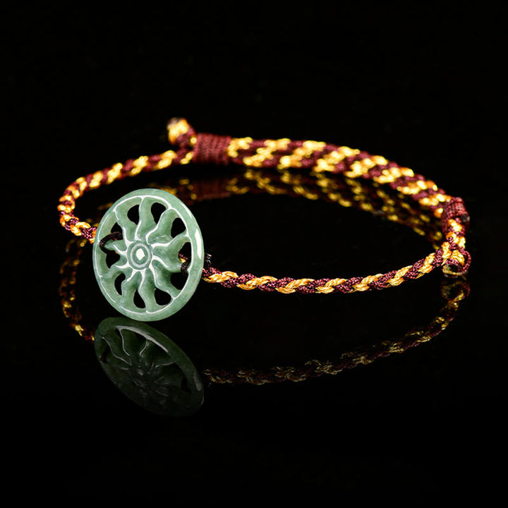 Buddha Stones Jade Sun Braided Rope Abundance Bracelet - image 2