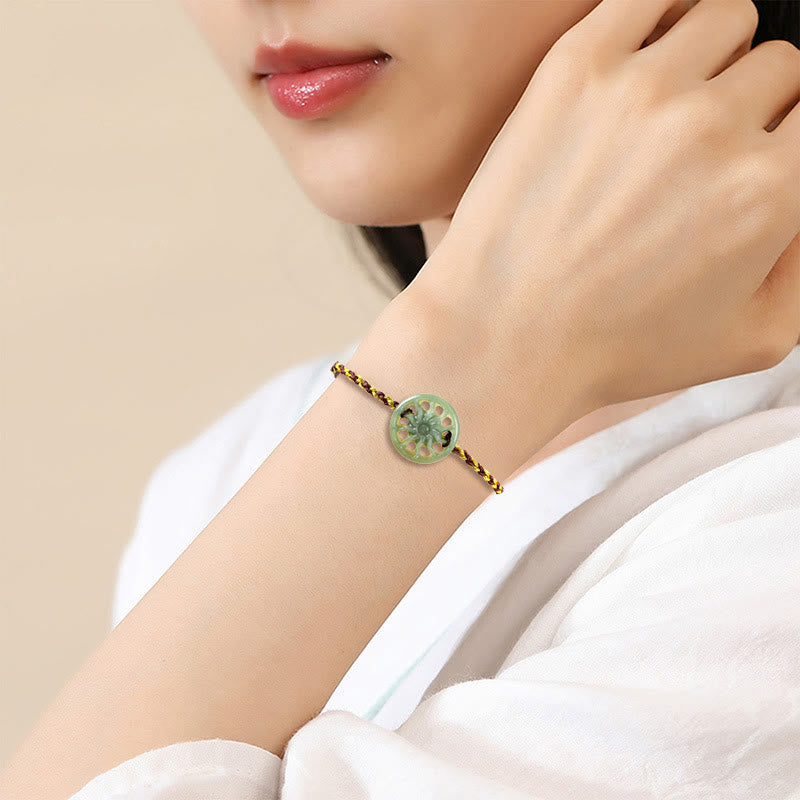 Buddha Stones Jade Sun Braided Rope Abundance Bracelet - image 7