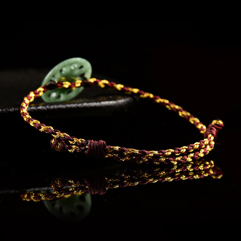 Buddha Stones Jade Sun Braided Rope Abundance Bracelet - image 3