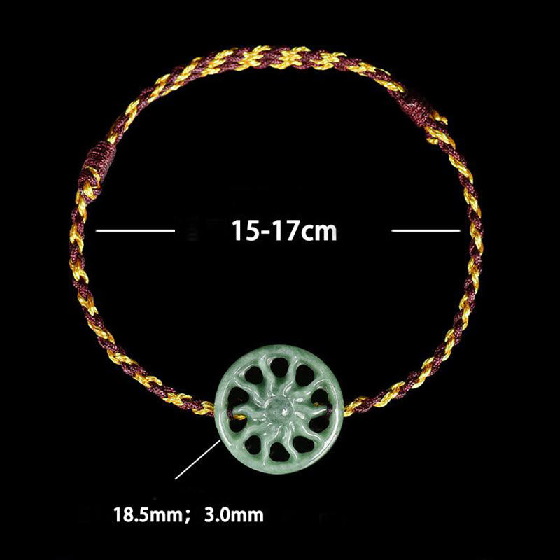 Buddha Stones Jade Sun Braided Rope Abundance Bracelet - image 5