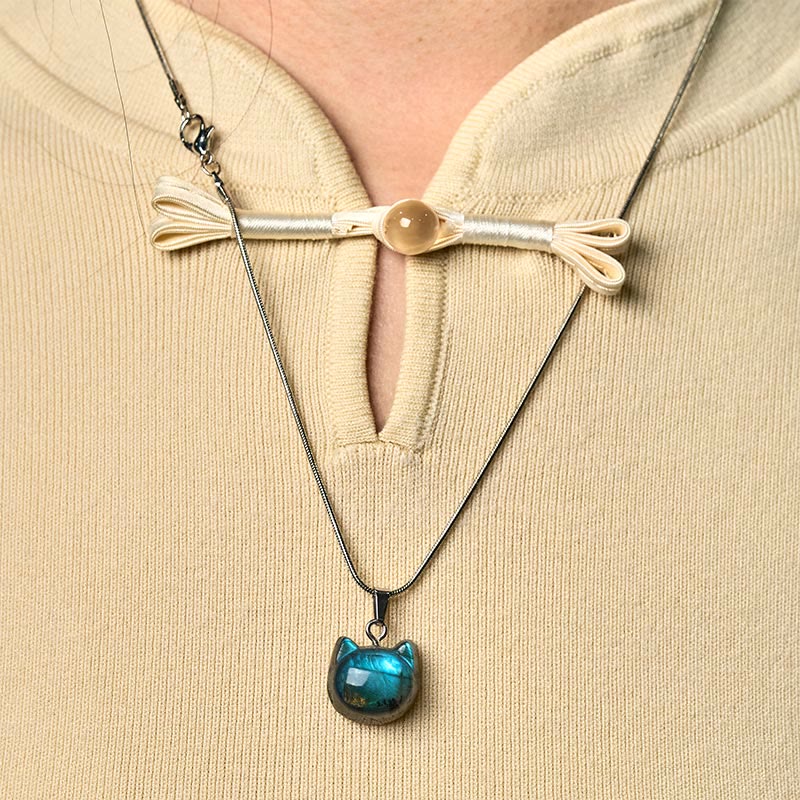 Buddha Stones "Hoping for Insight and Joy" Cat Labradorite Necklace Includes Gift Message Card - image 10