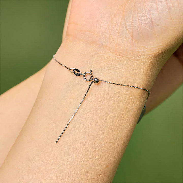 Buddha Stones 925 Sterling Silver Cat Natural Ice Obsidian Positive Bracelet - image 10