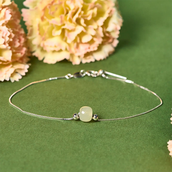 Buddha Stones 925 Sterling Silver Natural Jade Bead Abundance Chain Bracelet - Light Green Jade - 925 Sterling Silver Chain - image 18