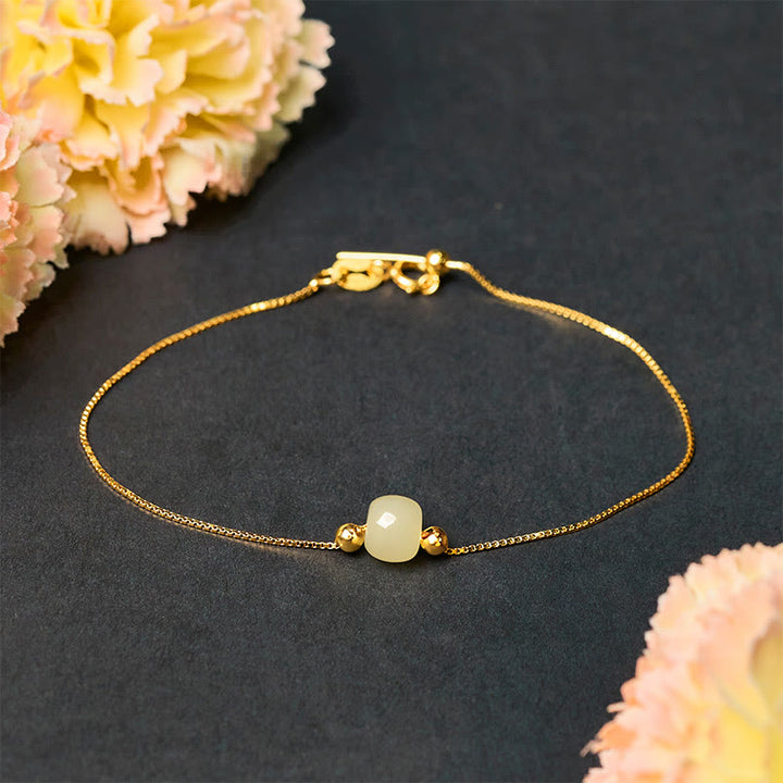 Buddha Stones 925 Sterling Silver Natural Jade Bead Abundance Chain Bracelet - Light Green Jade - 925 Sterling Silver Plated Gold Chain - image 13