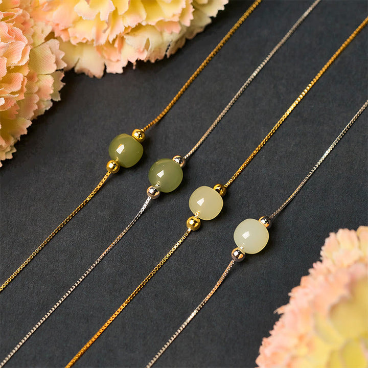 Buddha Stones 925 Sterling Silver Natural Jade Bead Abundance Chain Bracelet - image 23