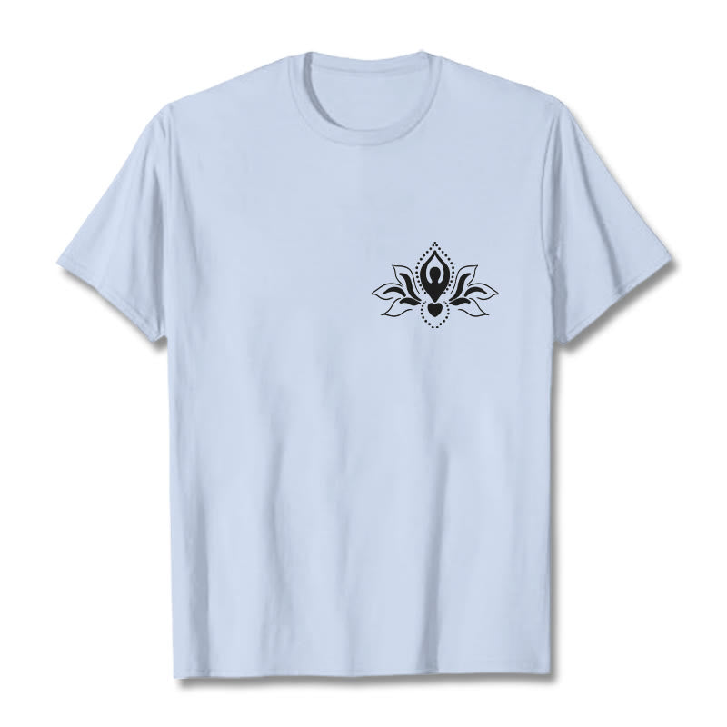 Buddha Stones Lotus Meditation Buddha Pattern Design Tee T-shirt - LightCyan - 2XL - image 18