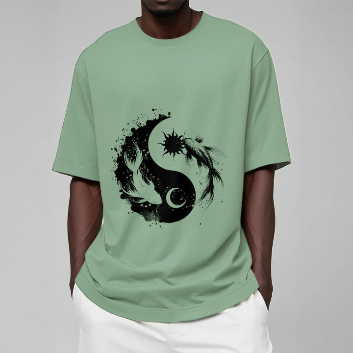 Buddha Stonessun And Moon Yin Yang Koi Pattern Tee T-shirt - image 15