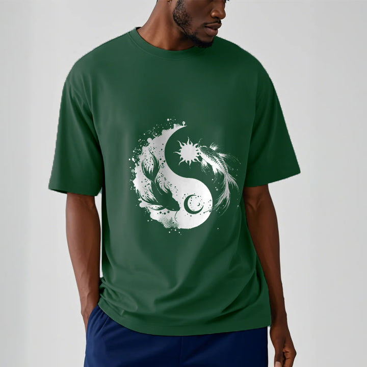 Buddha Stonessun And Moon Yin Yang Koi Pattern Tee T-shirt - image 11