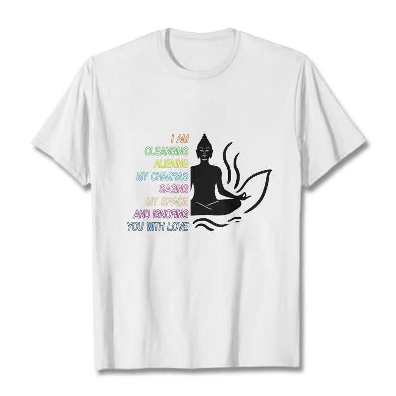 Buddha Stones Buddha Lotus Flower Meditation Design Tee T-shirt - White - 灰色 - image 0